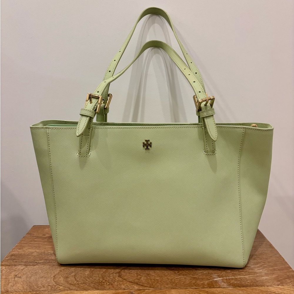 Tory Burch York Small Buckle Tote Bag- Mint Julep